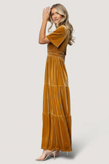 Artemis Velvet Maxi Dress | Baltic Born Dark Gold