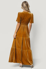 Artemis Velvet Maxi Dress | Baltic Born Dark Gold