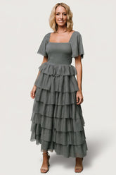 Cherise Tulle Tiered Dress | Baltic Born Blue Sage