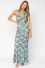 Gabriella Sequin Halter Gown | Baltic Born Eucalyptus