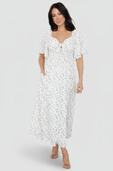 Carah Tie Dress | Baltic Born Off White + Lavender Floral