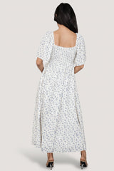 Carah Tie Dress | Baltic Born Off White + Lavender Floral