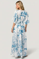 Dara Maxi Dress | Baltic Born Ivory + Blue Print
