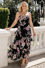 Hallie Tiered Maxi Dress | Baltic Born Black Multi Floral