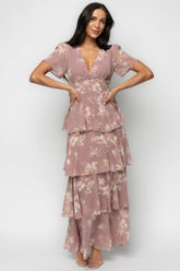 Montaigne Ruffle Maxi Dress | Baltic Born Mauve Floral