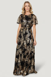 Muse Sequin Maxi Dress | Baltic Born Black + Gold