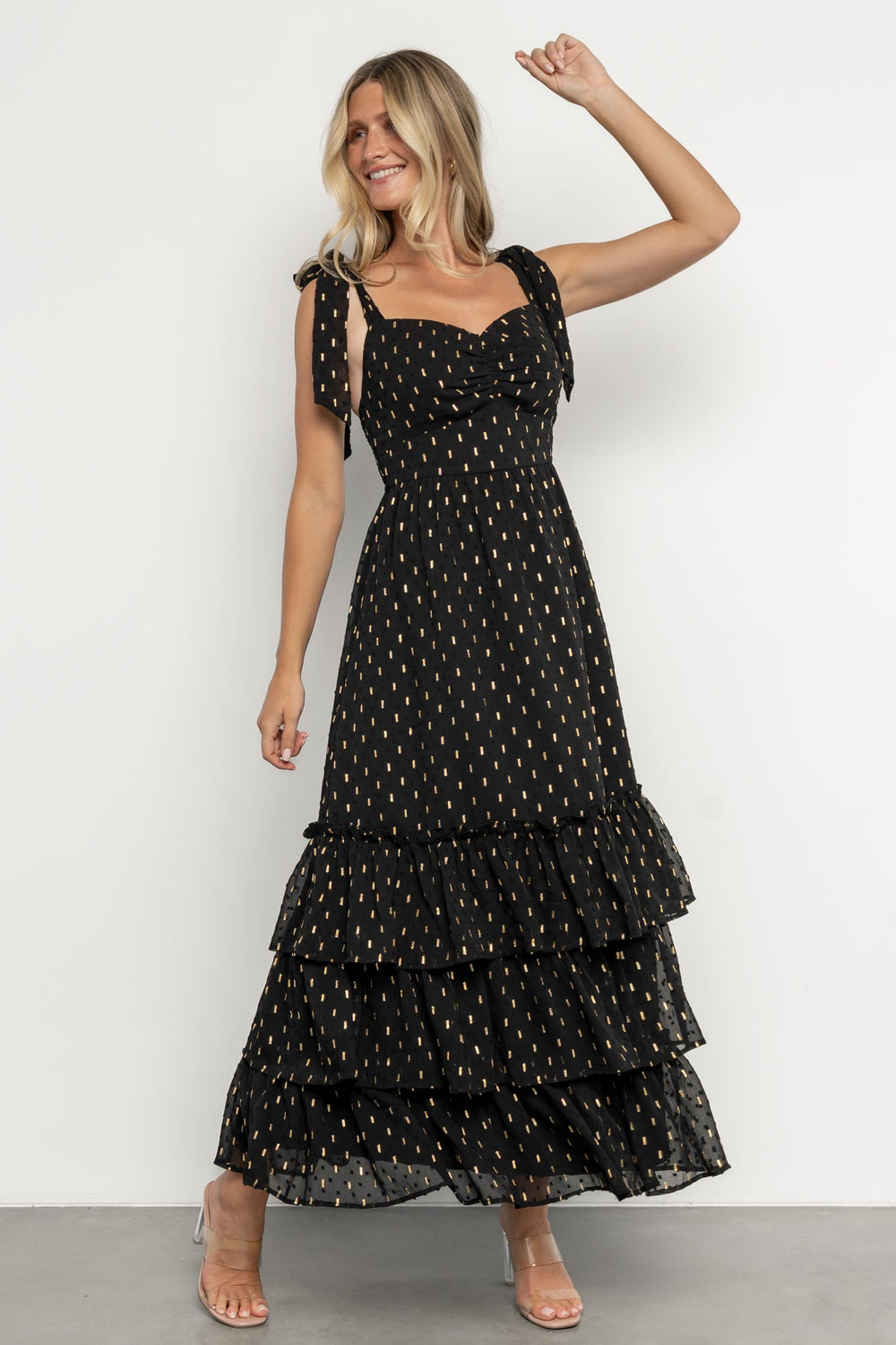 Kassia Maxi Dress | Baltic Born Black + Gold