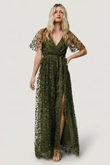 Marseille Embossed Maxi Dress | Baltic Born Olive