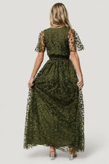 Marseille Embossed Maxi Dress | Baltic Born Olive