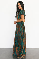 Kimberly Velvet Maxi Dress | Baltic Born Jade + Bronze