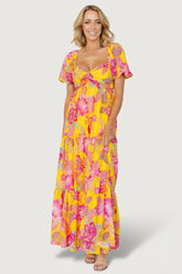 Darla Maxi Dress | Baltic Born Yellow + Pink Floral