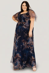 Cassandra Tulle Maxi Dress | Baltic Born Dark Blue Floral