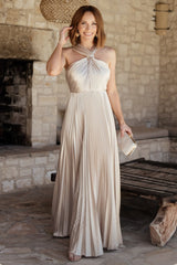 Sandra Pleated Maxi Dress | Baltic Born Champagne
