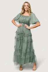 Magdalena Tulle Maxi Dress | Baltic Born Eucalyptus