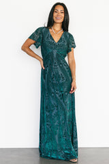 Kimberly Velvet Maxi Dress | Baltic Born Emerald