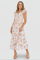 Arla Smocked Maxi Dress | Baltic Born Cream Floral