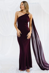 Julianne One Shoulder Maxi Dress | Baltic Born Dark Plum
