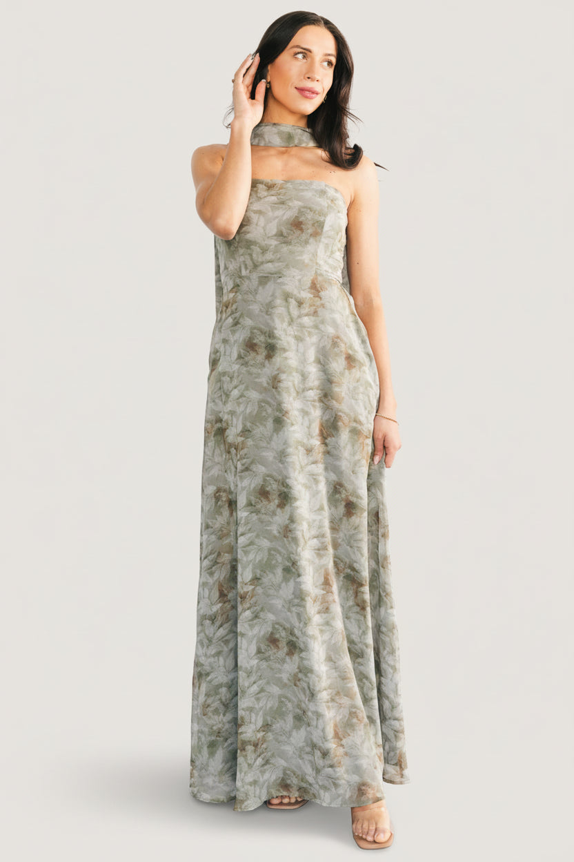 Florian Strapless Maxi Dress | Baltic Born Eucalyptus Floral