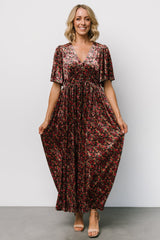 Irina Velvet Maxi Dress | Baltic Born Black Multi Floral