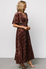 Irina Velvet Maxi Dress | Baltic Born Black Multi Floral