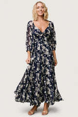 Estefania Maxi Dress | Baltic Born Navy + Off White Floral