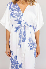 Florina Kimono Maxi Dress | Baltic Born White + Blue