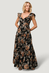 Martina Maxi Dress | Baltic Born Black + Copper Floral