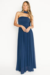 Elias Strapless Maxi Dress | Baltic Born Deep Blue
