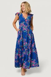 Biscayne Maxi Dress | Baltic Born Indigo Print