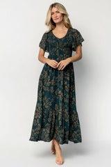 Monica Smocked Dress | Baltic Born Deep Topaz + Gold