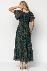 Monica Smocked Dress | Baltic Born Deep Topaz + Gold