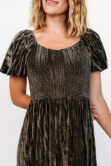 Colleen Velvet Maxi Dress | Baltic Born Olive