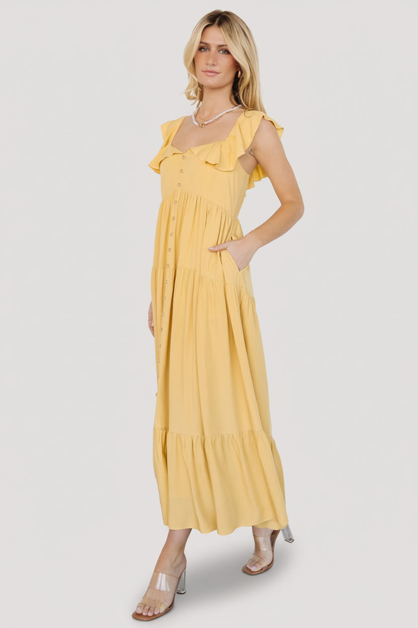 Ellie Ruffle Top Dress | Baltic Born Golden Yellow