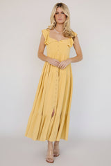 Ellie Ruffle Top Dress | Baltic Born Golden Yellow