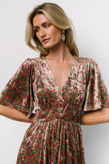 Irina Velvet Maxi Dress | Baltic Born Green Multi Floral
