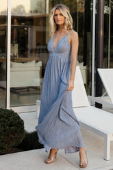Korley Maxi Dress | Baltic Born Blue Stripe