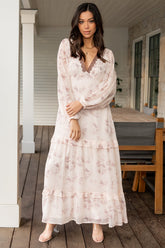 Rumi Deep V Maxi Dress | Baltic Born Beige + Clove Floral