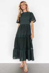 Loveland Geo Lace Maxi Dress | Baltic Born Dark Green