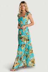 Encinitas Maxi Dress | Baltic Born Caribbean Blue Print