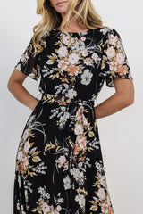 Naomi Short Sleeve Maxi Dress | Baltic Born Black Floral