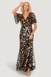 Esme Sequin Dress | Baltic Born Black + Gold