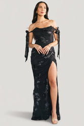 Kinsley Off Shoulder Maxi Dress | Baltic Born Black Floral