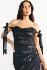 Kinsley Off Shoulder Maxi Dress | Baltic Born Black Floral