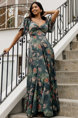 Caterina Maxi Dress | Baltic Born Dark Green Floral
