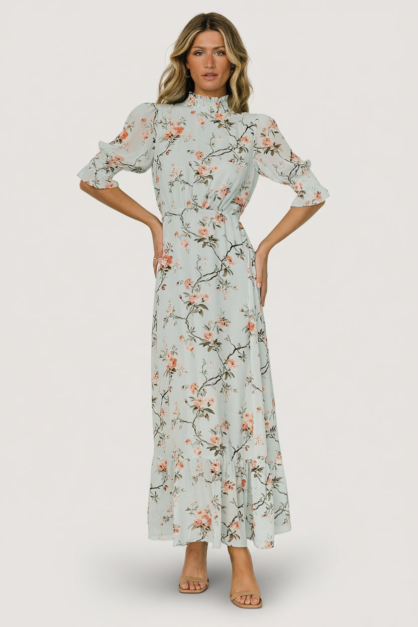 Marie Mock Neck Maxi Dress | Baltic Born Sage Floral