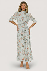 Marie Mock Neck Maxi Dress | Baltic Born Sage Floral