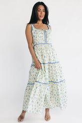 Elowen Tank Maxi Dress | Baltic Born Cream + Blue Floral