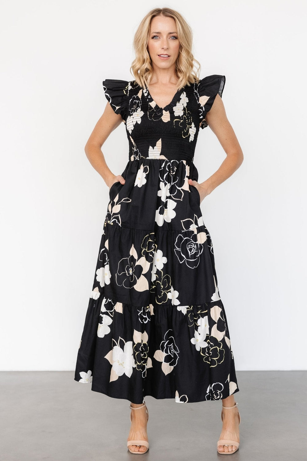 Ranchero Smocked Maxi Dress | Baltic Born Black Print