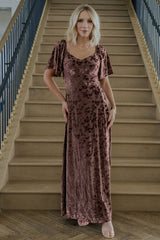 Everley Velvet Maxi Dress | Baltic Born Espresso