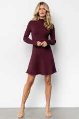 Linde Ribbed Short Dress | Baltic Born Mulberry